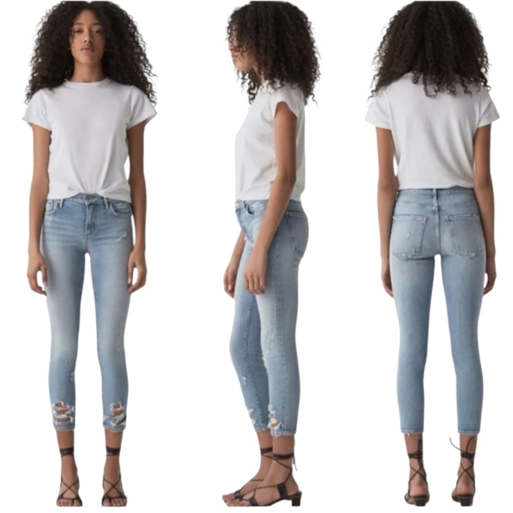 AGOLDE Sophie Distressed Cropped Jean w/ Chewed Hem Size 29